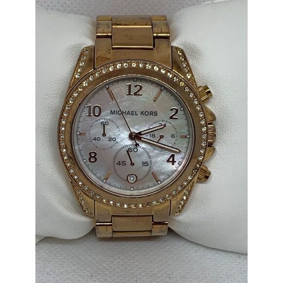 Michael Kors MK5522 Women's Stainless Steel Analog White Dial Wrist Watch E280 - Picture 1 of 11